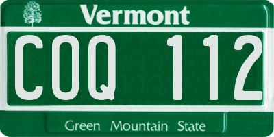VT license plate COQ112