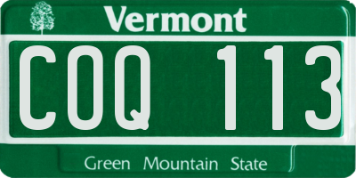 VT license plate COQ113