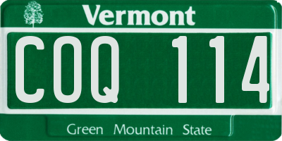 VT license plate COQ114