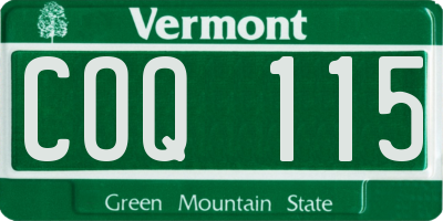 VT license plate COQ115