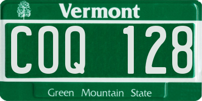 VT license plate COQ128
