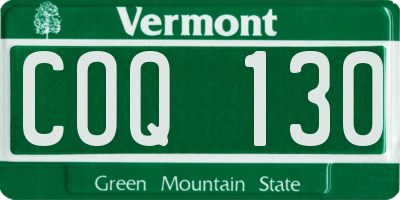 VT license plate COQ130