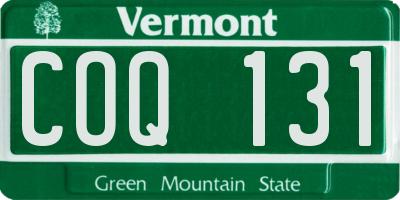 VT license plate COQ131