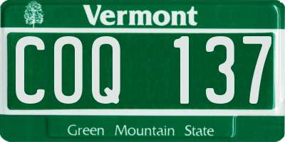VT license plate COQ137