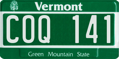 VT license plate COQ141