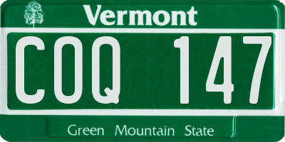 VT license plate COQ147