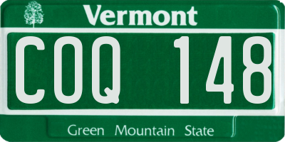 VT license plate COQ148