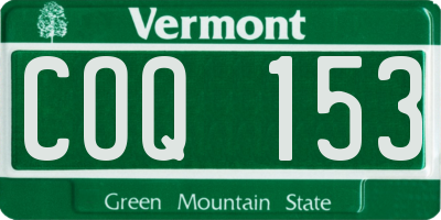 VT license plate COQ153