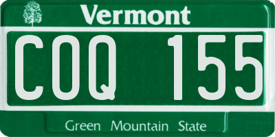 VT license plate COQ155