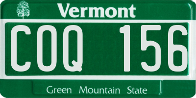 VT license plate COQ156