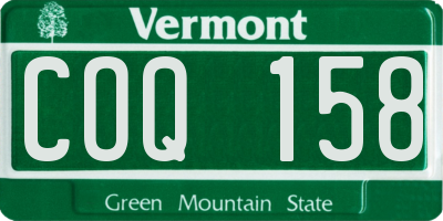 VT license plate COQ158