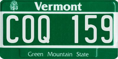 VT license plate COQ159