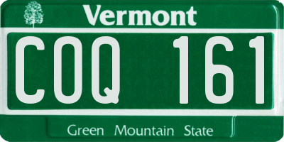 VT license plate COQ161