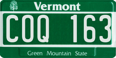 VT license plate COQ163