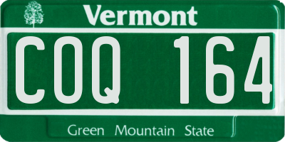 VT license plate COQ164