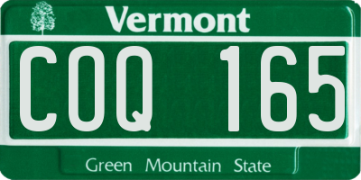 VT license plate COQ165