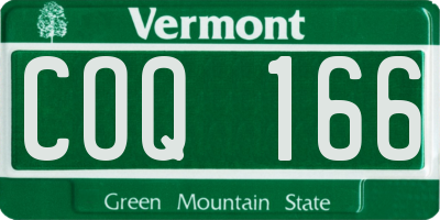 VT license plate COQ166
