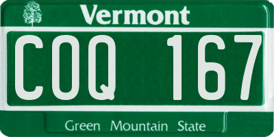 VT license plate COQ167