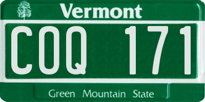 VT license plate COQ171