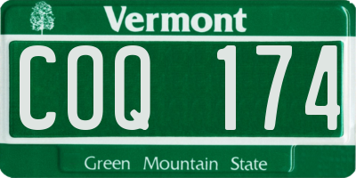 VT license plate COQ174