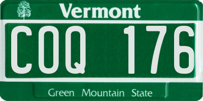 VT license plate COQ176