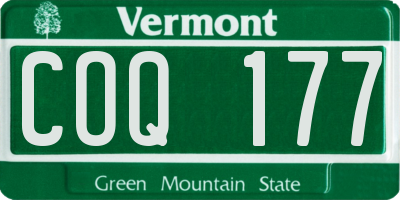 VT license plate COQ177
