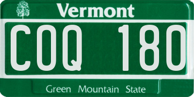 VT license plate COQ180