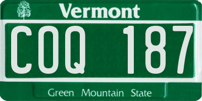 VT license plate COQ187