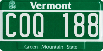 VT license plate COQ188