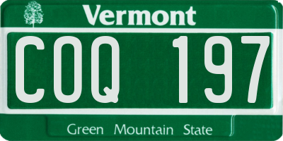 VT license plate COQ197