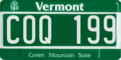 VT license plate COQ199