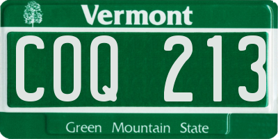 VT license plate COQ213