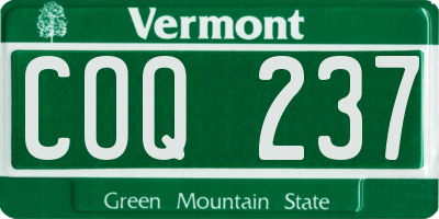 VT license plate COQ237