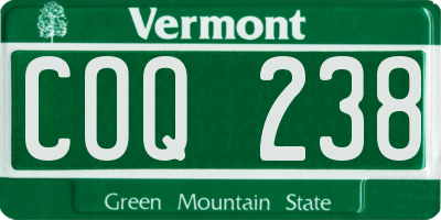 VT license plate COQ238
