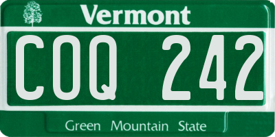 VT license plate COQ242