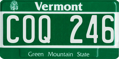 VT license plate COQ246