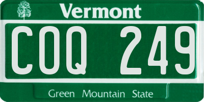 VT license plate COQ249
