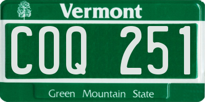 VT license plate COQ251