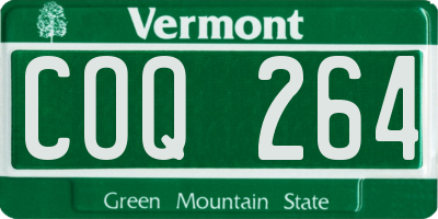 VT license plate COQ264