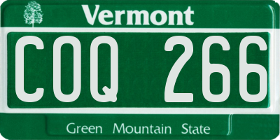 VT license plate COQ266