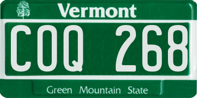 VT license plate COQ268