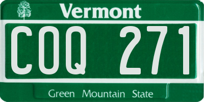 VT license plate COQ271