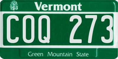 VT license plate COQ273