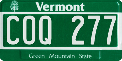 VT license plate COQ277