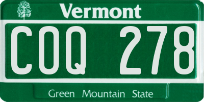 VT license plate COQ278