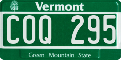 VT license plate COQ295