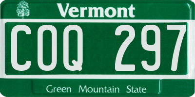 VT license plate COQ297