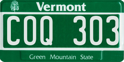 VT license plate COQ303