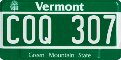 VT license plate COQ307