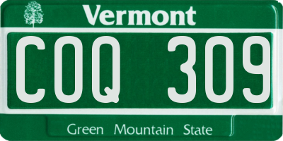 VT license plate COQ309